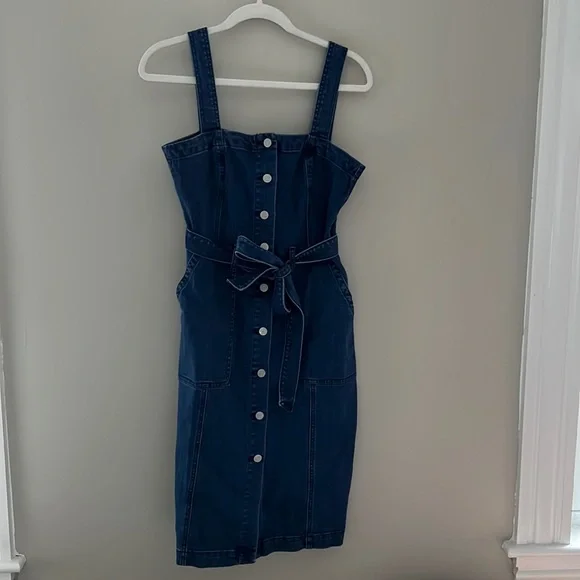 Gap Apron Button-Front Denim Dress Size S